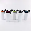 5color Sublimation Aluminium Blanks Bouteilles D'eau 600ML Résistant À La Chaleur Bouilloire Sports Tasses Couverture Blanche Tasses Avec Poignée Mer Expédition T500476