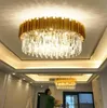 Round Gold Chandelier Lighting K9 Crystal Stainless Steel Modern Pendant Lamp for Kitchen Dining Room Bedroom Bedside Light6541933