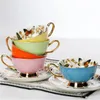 Kaffekoppar Porslin Högkvalitativ Butterfly Flower Teacup Saucer Set British Afternoon Tea Time Keramisk Cup Office Drinkware