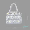 Cross Body Women's Tote Bag Nylon Designer Sacs à main Shoppers Mode Casual Rembourré Coton Motif Géométrique Plissée Sacs à Bandoulière