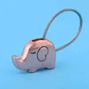 Cadeia de Elefante Bonito Anel para Amantes Fio Corda Casal Holer Creative Portachiavi KeyFob Chaveiro Llaveros