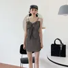 Women Suspender Sling Dress Slim High Waist Strapless Short Dresses Temperament Loose Fit Fashion Summer 2H607 210526