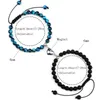 Fios de miçangas 2pcs/conjunto Braceletes de pedra dos olhos naturais pulseiras de pulseira feita à mão Bracelete trançada para homens de casal de ioga de ioga judeu Inte22