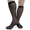 See Through Mens Socks Dress Formal Suit For Business Male Black Tube Hose Sheer Sexy Stocking Softy Comfortable198i