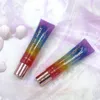 Rainbow Tasty Sugar Lip Gloss Glitter Lip Gloss Oil Sexig söt frukt Shiny Liquid Lipstick Fuktande6012648