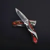 New Pocket Folding Knife 5Cr15Mov Mirror Polish Drop Point Blade Wood + Steel Handle EDC Tactical Knives