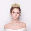 Luxury Bling Crystal Bridal Headband Prom Queen Pageant Princess Crown Hair Accessories for Women (Gold)