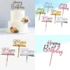 Happy Birthday Cake Topper Acrylic Gold Cake Toppers Happy Birthday Party Supplies Cake Decorations Promotional Items