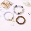 3 teile/satz Böhmischen Frauen Perle Elefanten Armband Femme Schmuck Quaste Charme Stein Kristall Vintage Armbänder Armreifen Set Boho