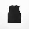 Svart vit grå droppe axel tank top män streetwear punk hip hop vest ärmlös rolig oversize tee shirt undershirt