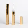 2021 5ml Gold Cuticle Oil Pen Twist Empty Nail Care Lip Gloss Containers Tube 2ml 4ml With Brush Storage Bottles & Jars