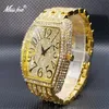 Avanadores de pulso Missfox Genuine Big Dial com Ice Shiny Out Diamond Japemes- Relógio da marca Men Luxo vendendo navio livre da Arábia Saudita