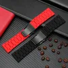 Watch Bands Silicone Rubber Stainless Steel Watchband Mens Waterproof For DZ7370 DZ7396 DZ4289 Fold Buckle Strap Bracelet Black 28mm