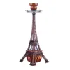Antik Eiffeltornet Form Hookah Med Dubbelrör Full Set Cigarettkokare Arabisk Rökning Vattenrör Shisha Silver Röda Brun Torn