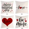 Valentine Plaid Pillow Case Love Heart Pattern 18 Inches Throw Pillow Covers for Valentines Day Sofa Home Decor