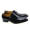 Size 13 Brand Designer Men Dress Shoes Genuine Leather Buckle Monk Strap Men039s Brown Black Office Party Formal Mens Shoes 2104099566