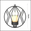 Titulaires Décor Gardenwall Monté Géométrique Rond En Métal Chandelier Petite Lumière De Thé Décor À La Maison Artisanat Décoration De Fête De Mariage Ornement Peut