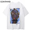 Tshirts Zomer Mannen Harajuku Casual Cartoon Robot Print Korte Mouw Katoenen T-shirts Hip Hop Streetwear Losse Tees Tops 210602