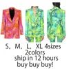 Getpring Women Blazer Długie Kobiety Płaszcz Drukuj Blazer Garnitur Czerwony Zielony Płaszcz Wiosny Plus Size Kobiety Blazer i kurtka 210714