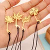 Metal Cute Bookmark Creative Leaf Hollow Bookmarks Clover Lotus Palm Olive Maple Leafs Teacher Gifts Students Supplies WLY BH4682