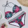 Push up Bikini Sexy Women Halter Costumi da bagno Due pezzi Plus size Costume da bagno Donna Vita alta Costume da bagno Beachwear 3XL 210604