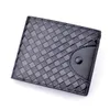 Portfele Tri-Fold Wallet Męskie Luksusowe Tkane Pieniądze Klip Skórzany High-End Business Krótka torebka Moda Personality Torba