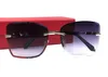 luxe- New Evidence Fashion lunettes de soleil carrées sans monture pour femmes hommes extérieur UV400 lentille rétro ombre été style avec boîte