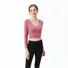 Women Tracksuit Tops Tees T-Shirt Clothing Womens yoga wear fitness sports beauty back quick-drying stretch long-sleeved bra underwear shockproof T-shirts