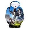 Moletons masculinos Horizon Zero Alvorecer Homens 3D / Mulheres Outono Inverno Tops de Manga Longa Roupas Imprimir Casual Hoodie Oversized Hoodie