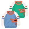 Crocodile Cute Boys Sweaters Cotton Winter Kids Clothes Children Pullover Knitted Wear Quality Warm Y1024