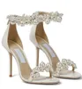Elegante Vestido de Noiva de Noiva Sandálias Sapatos Maisel Lady Pérolas Alça no Tornozelo Marcas de Luxo Verão Salto Alto Feminino Caminhada com Caixa, EU35-43 GF Presente