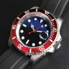 Relojes de pulsera 40mm Moda Reloj de hombre Japón NH35 / Miyota 8215 Movimiento automático Negro Blue Dial Fecha de pulsera de zafiro