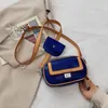 Cross Body Small Contrast Women Messenger Bag With Coin Purses And Handbags 2 Pcs/Set Clutch Crossbody Lady Luxury Leather Shoulder