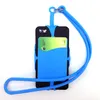 Universal Soft Elastic Silicone Cover With Card Pocket Neck Strap Case For Iphone 13 Pro Max Android Phone Free DHL