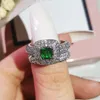 Choucong Brand Desgin Wedding Rings Luxury Jewelry 925 Sterling Silver Princess Cut White Topaz CZ Diamond Pave 5A Zircon Party Pr276Z