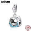 WOSTU 925 Sterling Silver Colorful Travel Charm Journey Pendant Fit Original Bracelet DIY Necklace Pendant Gift Jewelry CQC1738 Q0531