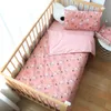 3Pcs Baby Bedding Set For Boy Girl Nordic Cotton Kids Bed Linen Cot Kit Crib Bedding For borns No Filler Allow Custom Size 211025