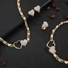 African jewelry set for women Heart necklace wedding s earrings xoxo bracelets gifts 211015