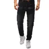 Mäns Jeans Tide Berömda män Vintage Pläterad Stitching Bomull Skinny Drawstring Mens Slim Hip-Hop Motorcycle Street Denim Biker Jeans1