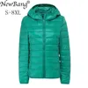 BANG BRAND 7XL 8XL Женский пальто ультра легкая пиджака Женщины с капюшоном Большой размер зимнее перо теплый 211013