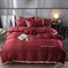 Home Textile Sets Adult Bedding Set Bed White Black Duvet King Queen Size Quilt Cover Brief Bedclothes Comforter Y200417