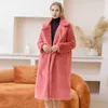 Elegant vinterpäls Kvinnor Mode Plush Faux Mink Fur Coats Loose Fur Jacket Högkvalitativ överrock Tjocka Vinter Jackor 210927