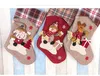 3 styles grand bas de Noël moelleux décor ornement décorations de fête bas de Noël chaussettes de bonbons sacs cadeaux de Noël sac WLL954