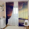 Curtain & Drapes Sunset Glow Sea River Scenery Simple Po Curtains Custom Any Size Dusk Seaside Living Room Bedroom Sets