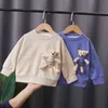 Frühling Herbst Kleinkind Baby Mädchen T-shirts Pullover Jungen Langarm Tops Kinder Sweatshirt Bär T Shirts Sport Kinder Kleidung 211029