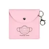 Portable Mask Storage Bags Keychain Party Favor Reusable Dust Masks Bag Keyring Pendant Fashion PU Leather Car Key Chain Accessories