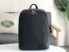 Small Plaid woven Men's black backpack Large capacity rectangular oil wax leather backpacks high-quality luxury design travel shoulder bag