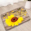 Alfombrillas de baño Estampado de girasoles Baño Cielo Mariposa Puerta Pasillo Cocina Franela Absorbente Alfombras antideslizantes Alfombras lavables de bienvenida