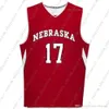 Ucuz Özel Nebraska Cornhuskers NCAA # 17 Kırmızı Basketbol Forması Kişilik Dikiş Özel Herhangi Bir Adı Numarası XS-5XL