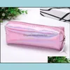 Fodral Bags Office Business Industrial Iridescent Laser Case Kvalitet PU Tillbehör Stationery Present Pencase Cute Pencil Bag Box School Tool